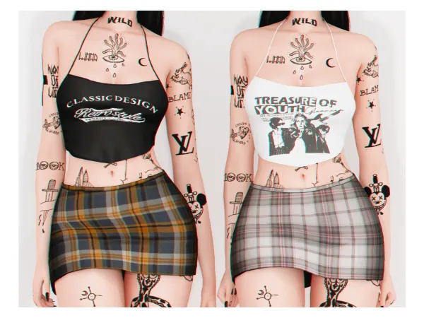 Alpha Allergy Top ' Skirt - The Sims 4 Custom Content