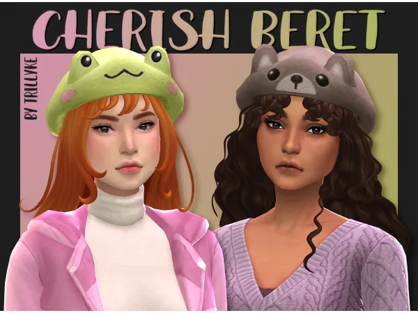 Maxis Match Cherish Beret by Trillyke updated - The Sims 4 Custom Content