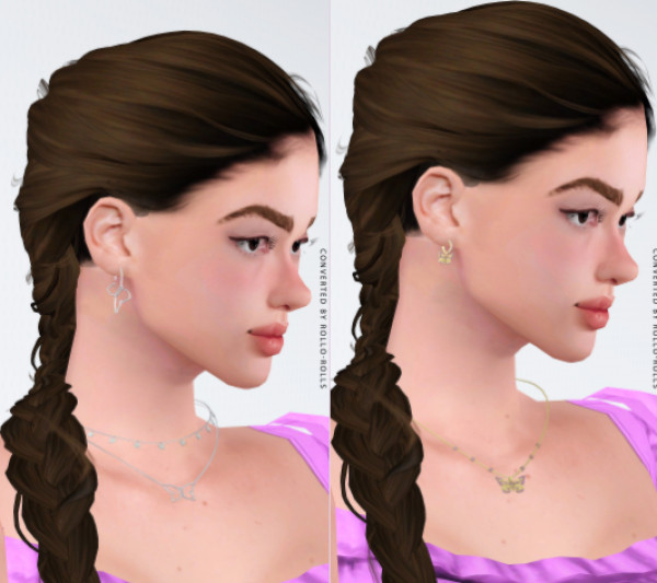 Christopher067 Papillon Earrings Necklace 4t3 by simsfinds - The Sims 3 Custom Content
