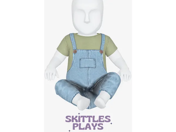 Maxis Match Denim Dungarees Infant Toddler by SkittlesPlays - The Sims 4 Custom Content