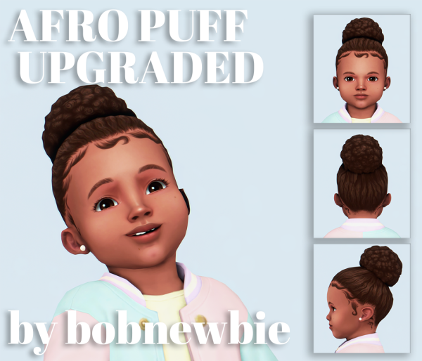 Maxis Match Afro Puff Upgraded and Jordan's Little Curls by simsfinds - The Sims 4 Custom Content