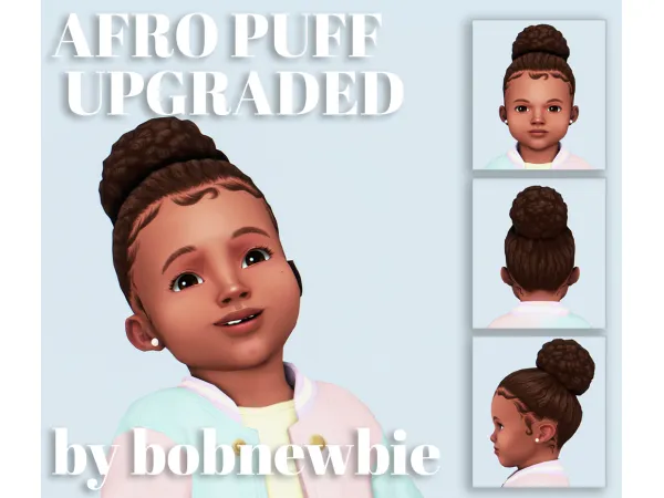 Maxis Match Afro Puff Upgraded and Jordan's Little Curls - The Sims 4 Custom Content