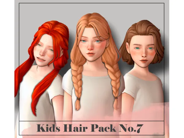 Maxis Match Kids Hair Pack No7 by Sunivaa - The Sims 4 Custom Content