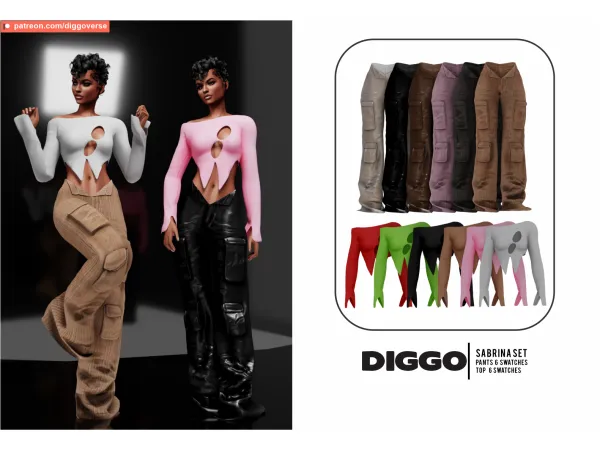 Alpha SABRINA SET by DIGGOverse - The Sims 4 Custom Content