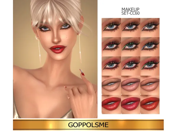 Alpha GPME GOLD MAKEUP SET CC60 by GoppolsMe - The Sims 4 Custom Content
