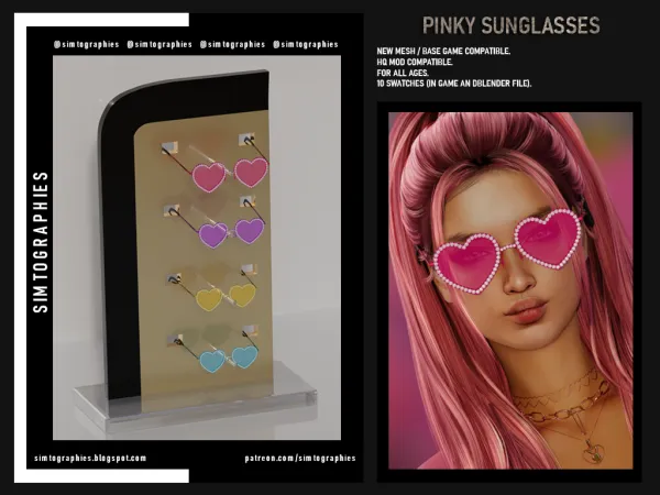Alpha Pinky Sunglasses - The Sims 4 Custom Content