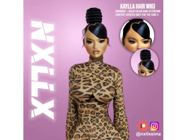 Alpha Kaylla Hair by nxllxsimz - The Sims 4 Custom Content