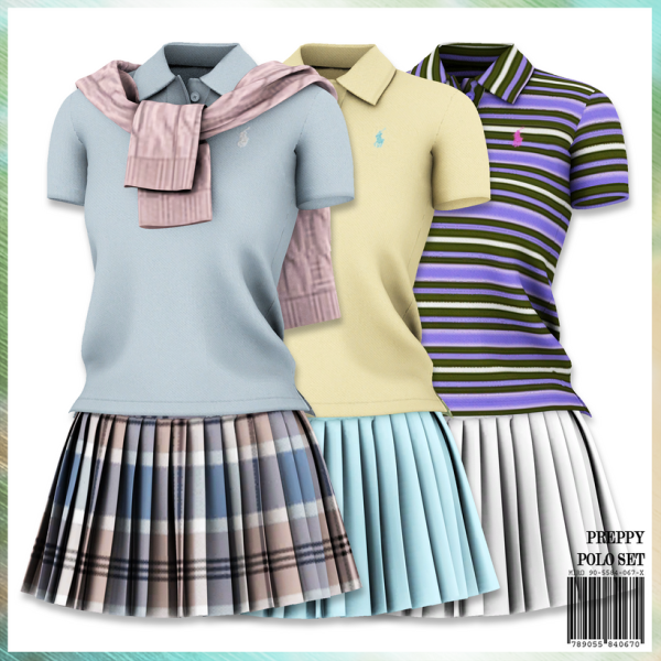Alpha Preppy Polo Set by simsfinds - The Sims 4 Custom Content