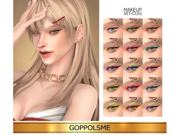 Alpha GPME GOLD MAKEUP SET CC61 by GoppolsMe - The Sims 4 Custom Content