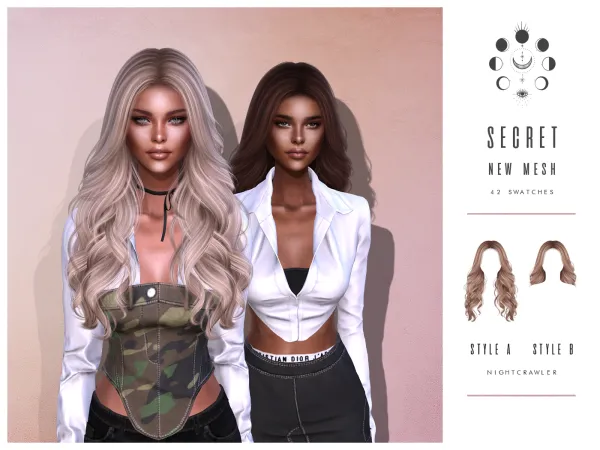 Alpha nightcrawler secret hair - The Sims 4 Custom Content