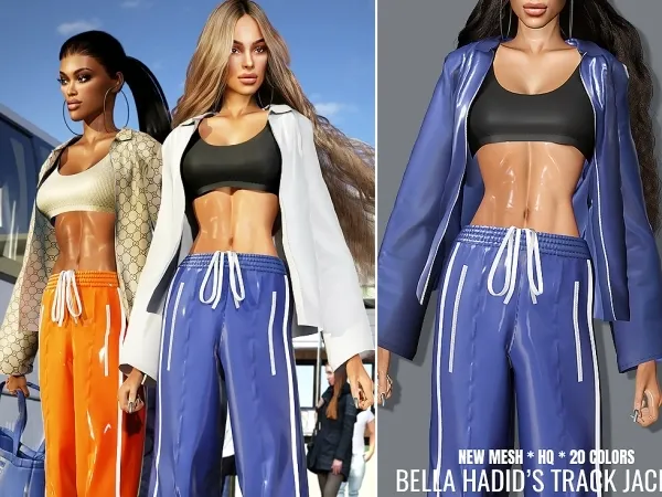 Alpha Track Jacket Tank Top cool_content_star - The Sims 4 Custom Content