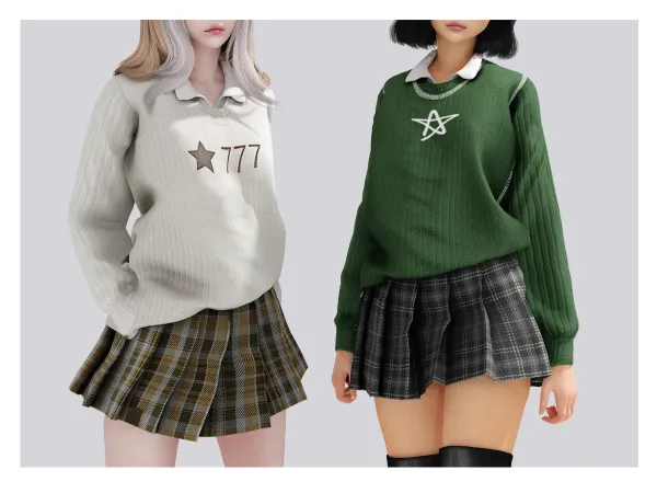 Alpha Milena outfit Babyetears - The Sims 4 Custom Content