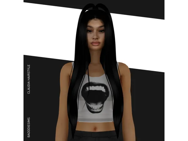 Alpha CLAUDIA HAIR by BADDDIESIMS - The Sims 4 Custom Content