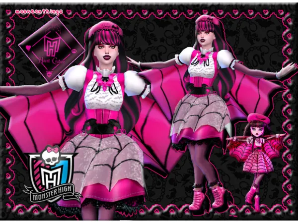 Alpha MH Haunt Couture Draculaura by mooneonature - The Sims 4 Custom Content
