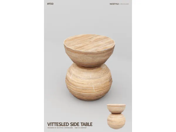 Mix VITTESLED SIDE TABLE by NO STYLE X W O O D L A N D - The Sims 4 Custom Content