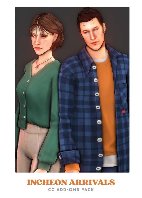 Maxis Match Incheon Arrivals Kit Addons 16 Items update by adrienpastel - The Sims 4 Custom Content