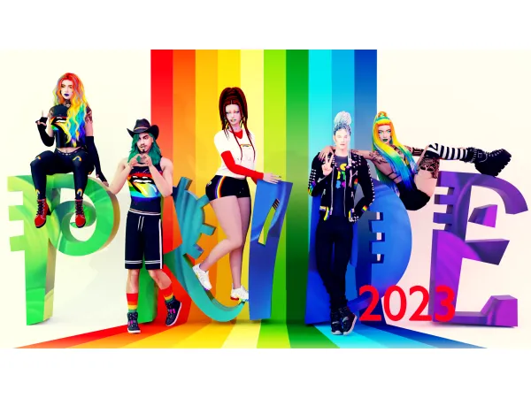 Alpha Pride Sign Pose Pack - The Sims 4 Custom Content