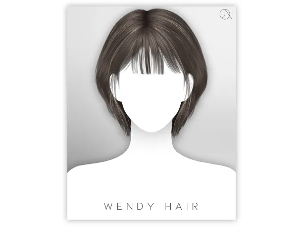 Alpha [JINO] HAIR N32 WENDY by JINO - The Sims 4 Custom Content