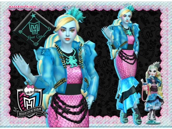 Alpha MH Haunt Couture Lagoona Blue by mooneonature - The Sims 4 Custom Content