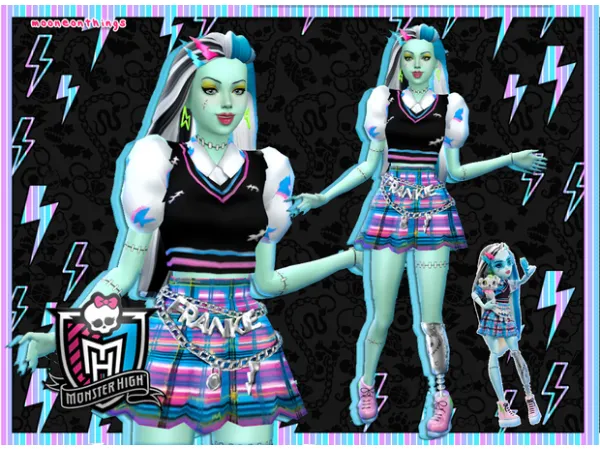 Alpha MH Gen 3 Frankie Stein by mooneonature - The Sims 4 Custom Content