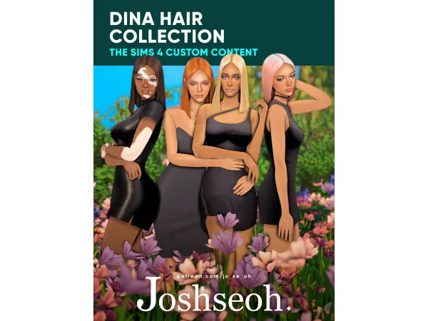Maxis Match Dina Hair Collection (jo_se_oh joshseoh) by Josh - The Sims 4 Custom Content