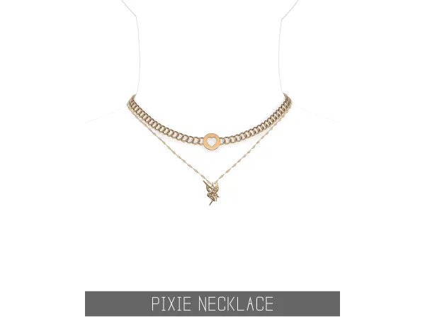 Alpha PIXIE NECKLACE by Simpliciaty - The Sims 4 Custom Content