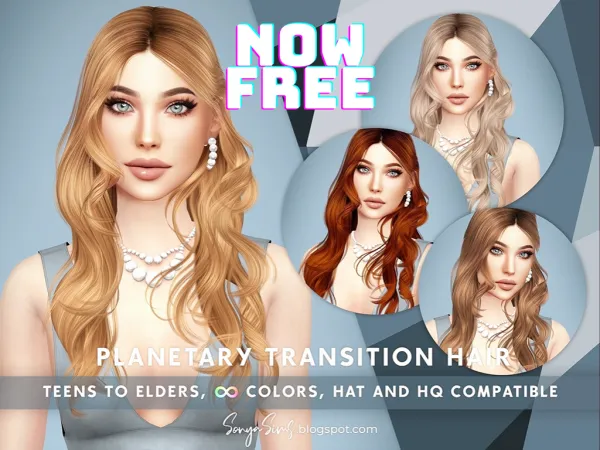 Alpha Planetary Transition Hair by SonyaSims - The Sims 4 Custom Content