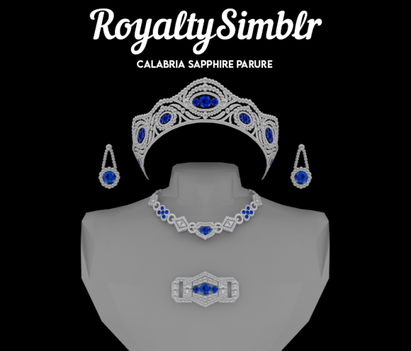 Mix Calabria Sapphire Parure by simsfinds - The Sims 4 Custom Content