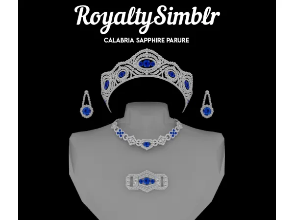 Mix Calabria Sapphire Parure - The Sims 4 Custom Content
