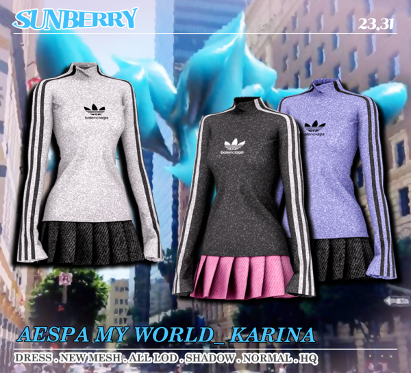 Alpha [SUNBERRY] AESPA 'MY WORLD' KARINA 2331 by simsfinds - The Sims 4 Custom Content