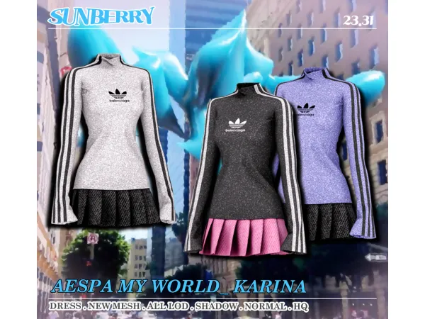 Alpha [SUNBERRY] AESPA 'MY WORLD' KARINA 2331 - The Sims 4 Custom Content