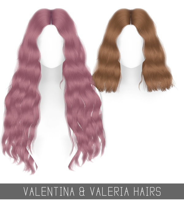 Alpha VALENTINA VALERIA HAIRS by simsfinds - The Sims 4 Custom Content