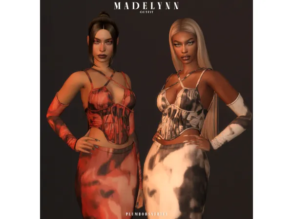 Alpha plumbobsnfries MADELYNN outfit by plumbobsnfries - The Sims 4 Custom Content
