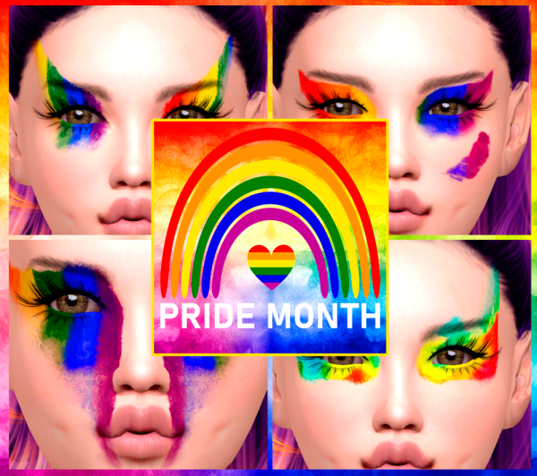Alpha HAPPY PRIDE MONTH PRIDE MONTH EYESHADOW ALL AGES by simsfinds - The Sims 4 Custom Content