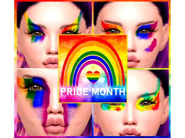 Alpha HAPPY PRIDE MONTH PRIDE MONTH EYESHADOW ALL AGES - The Sims 4 Custom Content