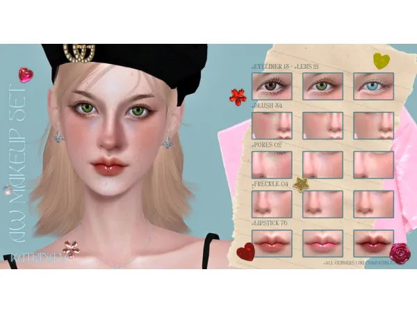 Alpha AW makeup set_Remake version y by Katrina - The Sims 4 Custom Content