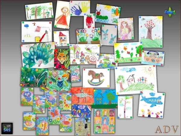 Maxis Match Children paintings - The Sims 4 Custom Content