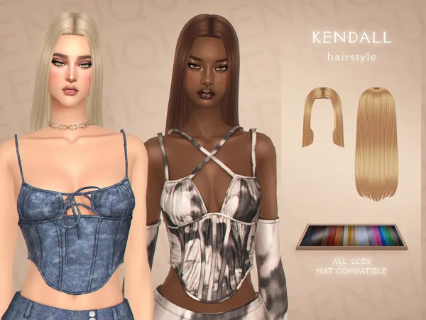 Maxis Match [EnriqueS4] Kendall Hairstyle by EnriqueS4 - The Sims 4 Custom Content