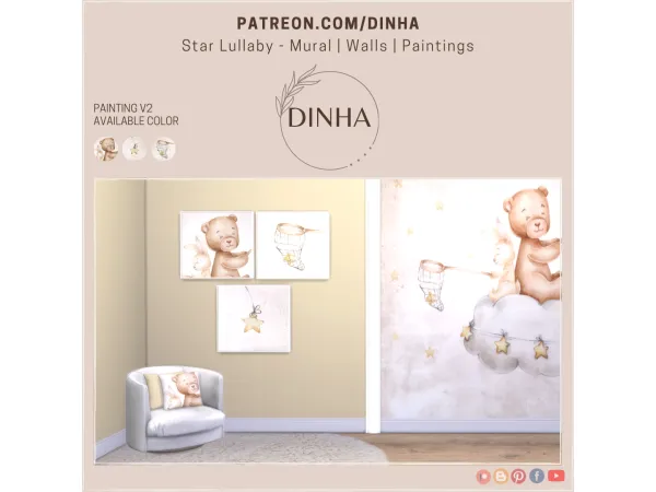 Maxis Match Star Lullaby Paintings V2 - The Sims 4 Custom Content