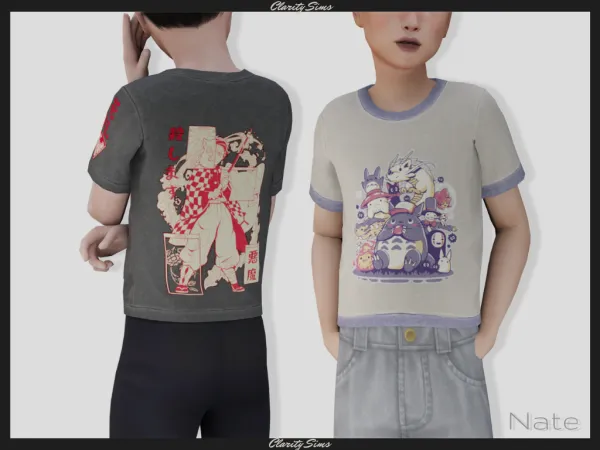 Alpha Nate T Shirt Child - The Sims 4 Custom Content
