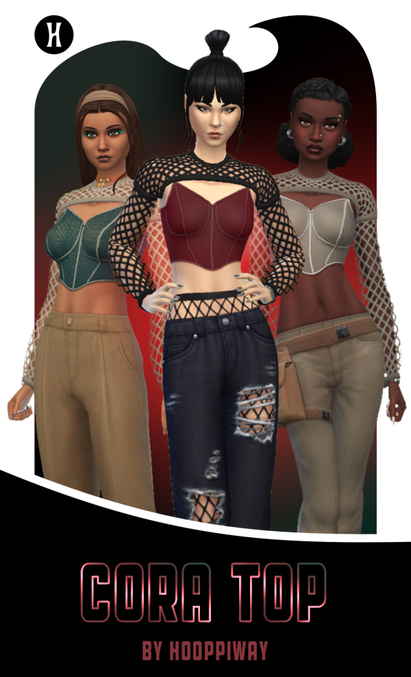Maxis Match Cora Top by simsfinds - The Sims 4 Custom Content