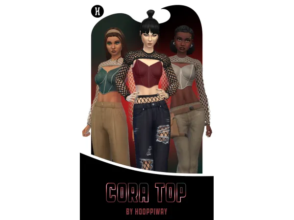 Maxis Match Cora Top by Hooppiway - The Sims 4 Custom Content