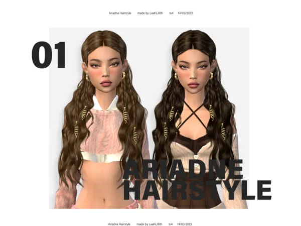 Alpha Ariadne Hairstyle accessories by LeahLilith - The Sims 4 Custom Content