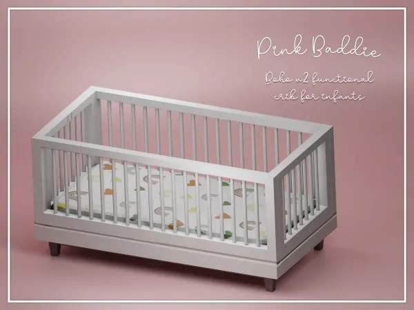 Alpha Boho v2 Crib for infants - The Sims 4 Custom Content
