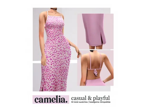 Maxis Match CAMELIA Dress by viiavi - The Sims 4 Custom Content