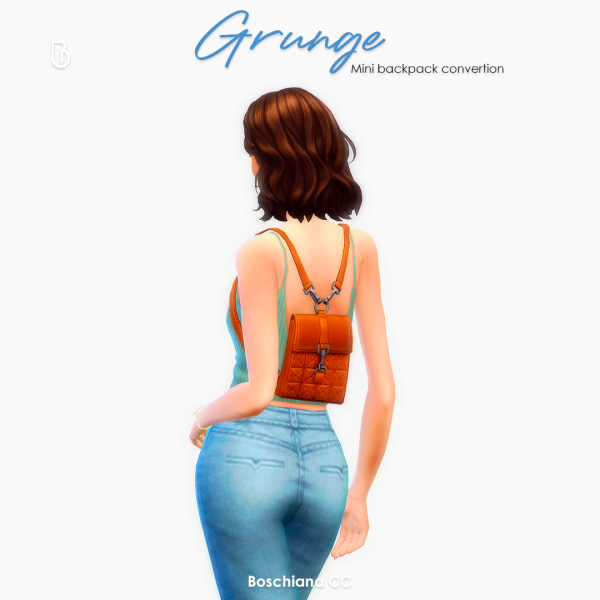 Maxis Match GRUNGE MINI BACKPACK by simsfinds - The Sims 4 Custom Content