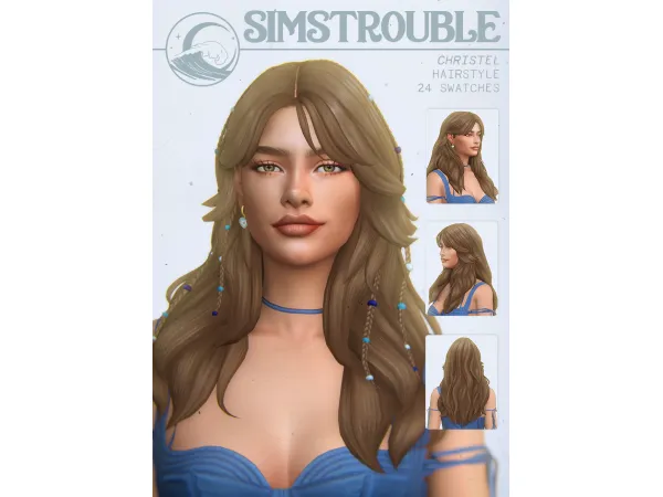 Maxis Match Christen Hairstyle (4 Versions) by simstrouble update - The Sims 4 Custom Content