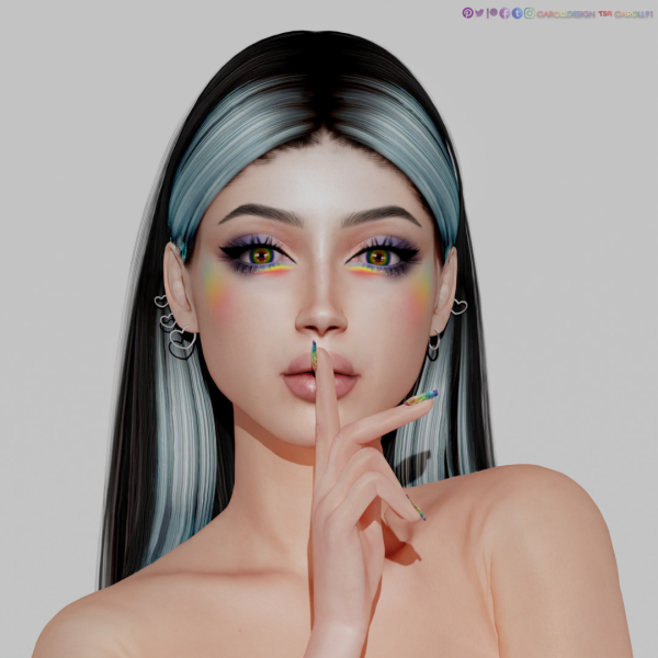 Alpha Pride 2023 makeup set by simsfinds - The Sims 4 Custom Content