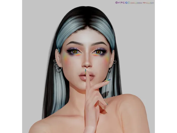 Alpha Pride 2023 makeup set - The Sims 4 Custom Content