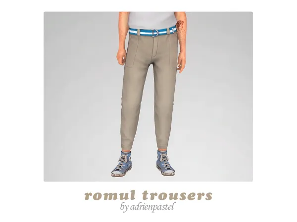 Maxis Match Romul Trousers by AdrienPastel - The Sims 4 Custom Content